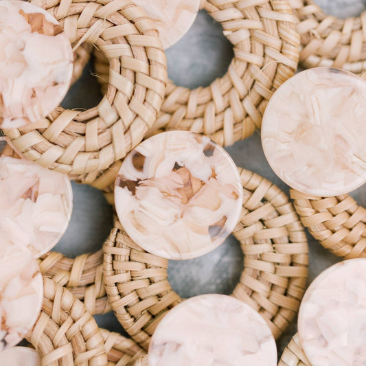Earrings - Bali Rattan Statement Earrings - Curated Dry Goods