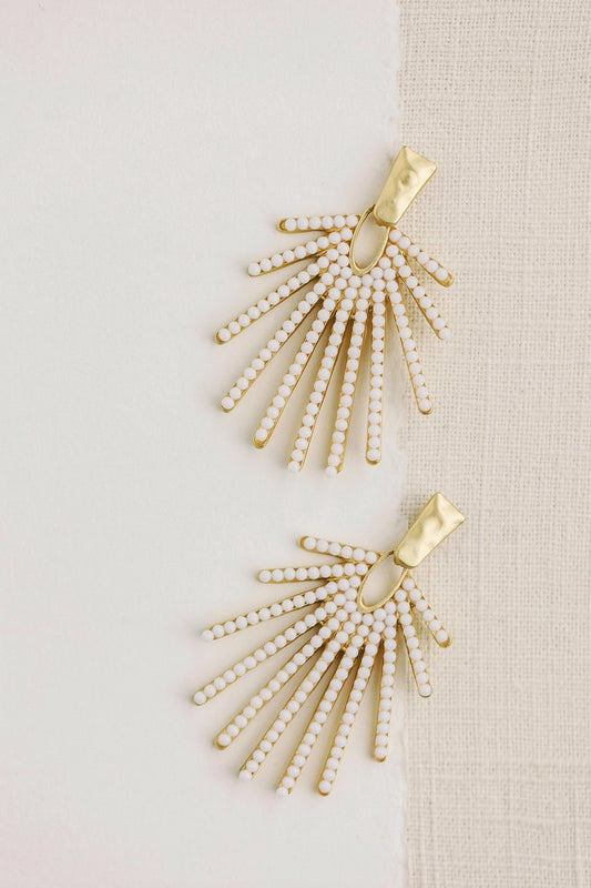 Earrings - Beaded Sunburst Statement Earrings - Curated Dry Goods