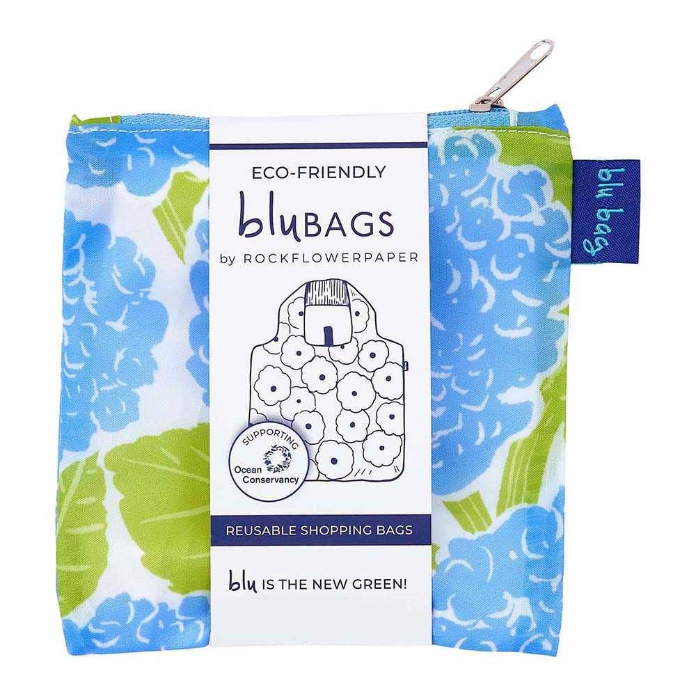 Bags - Blue Hydrangea Reusable Shopper Tote - Curated Dry Goods