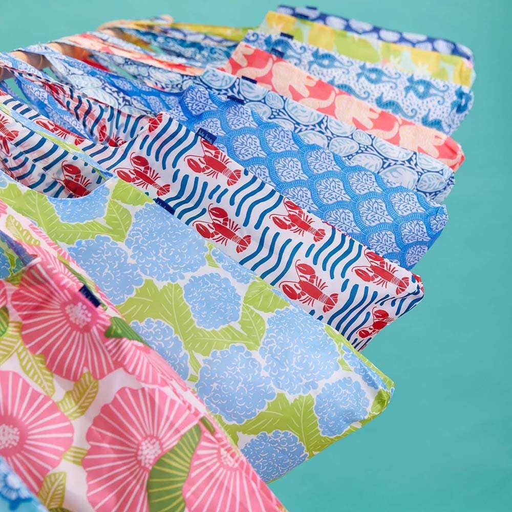 Bags - Blue Hydrangea Reusable Shopper Tote - Curated Dry Goods