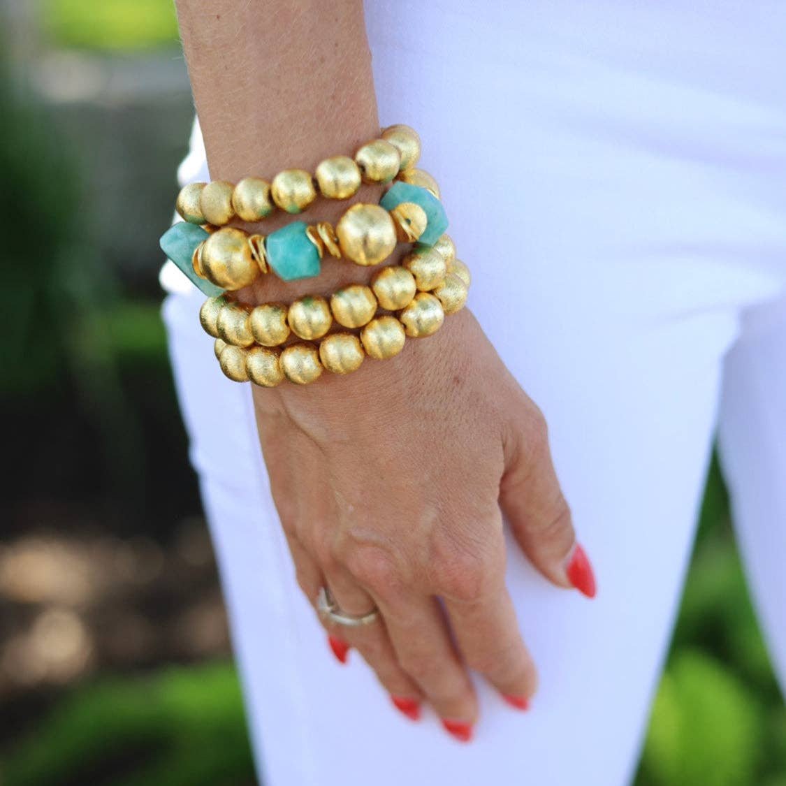Bracelet - Candace Gold Beaded Bracelet - Curated Dry Goods