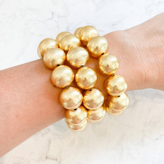 Bracelet - Candace Large Gold Beaded Bracelet - Curated Dry Goods