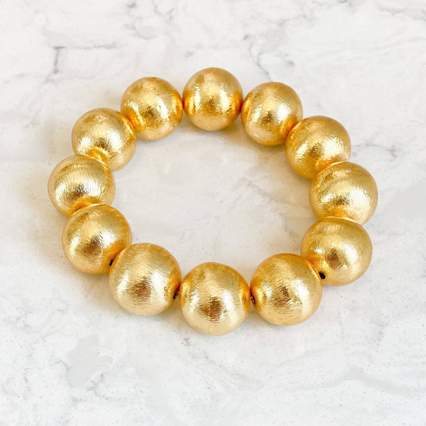 Bracelet - Candace Large Gold Beaded Bracelet - Curated Dry Goods
