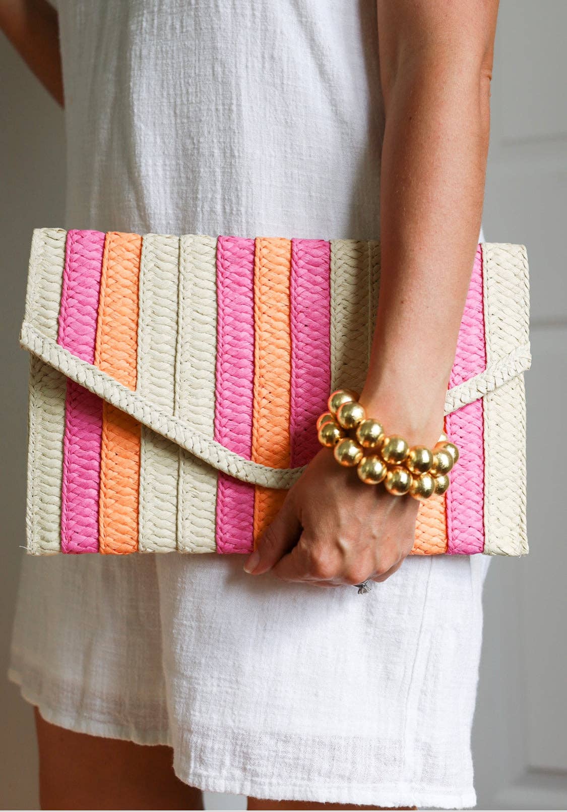 Bracelet - Candace Large Gold Beaded Bracelet - Curated Dry Goods