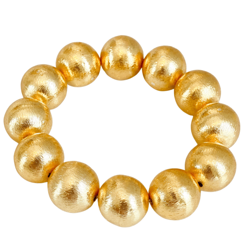 Bracelet - Candace Large Gold Beaded Bracelet - Curated Dry Goods