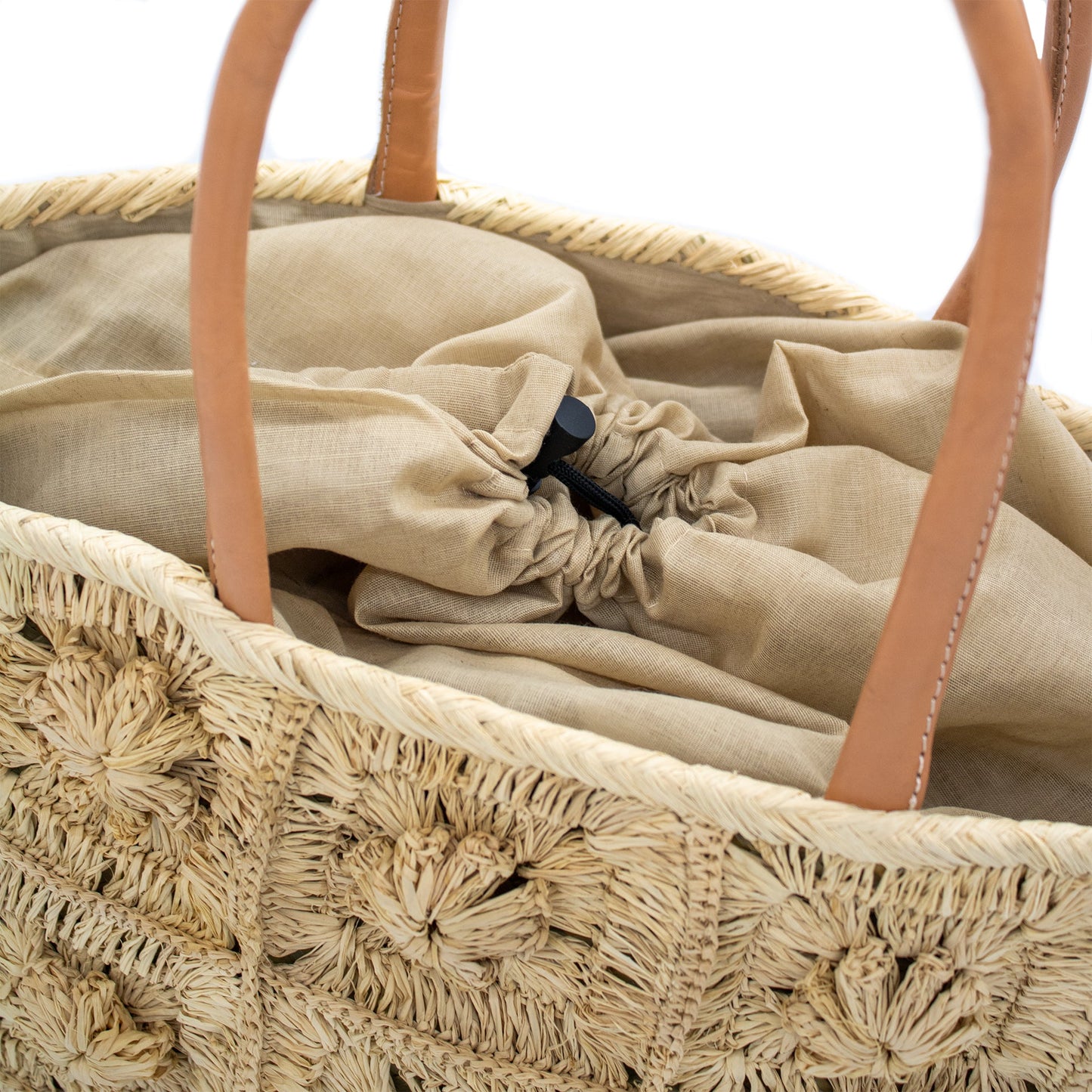 Bags - Flower Crochet Straw Basket Bag - Curated Dry Goods
