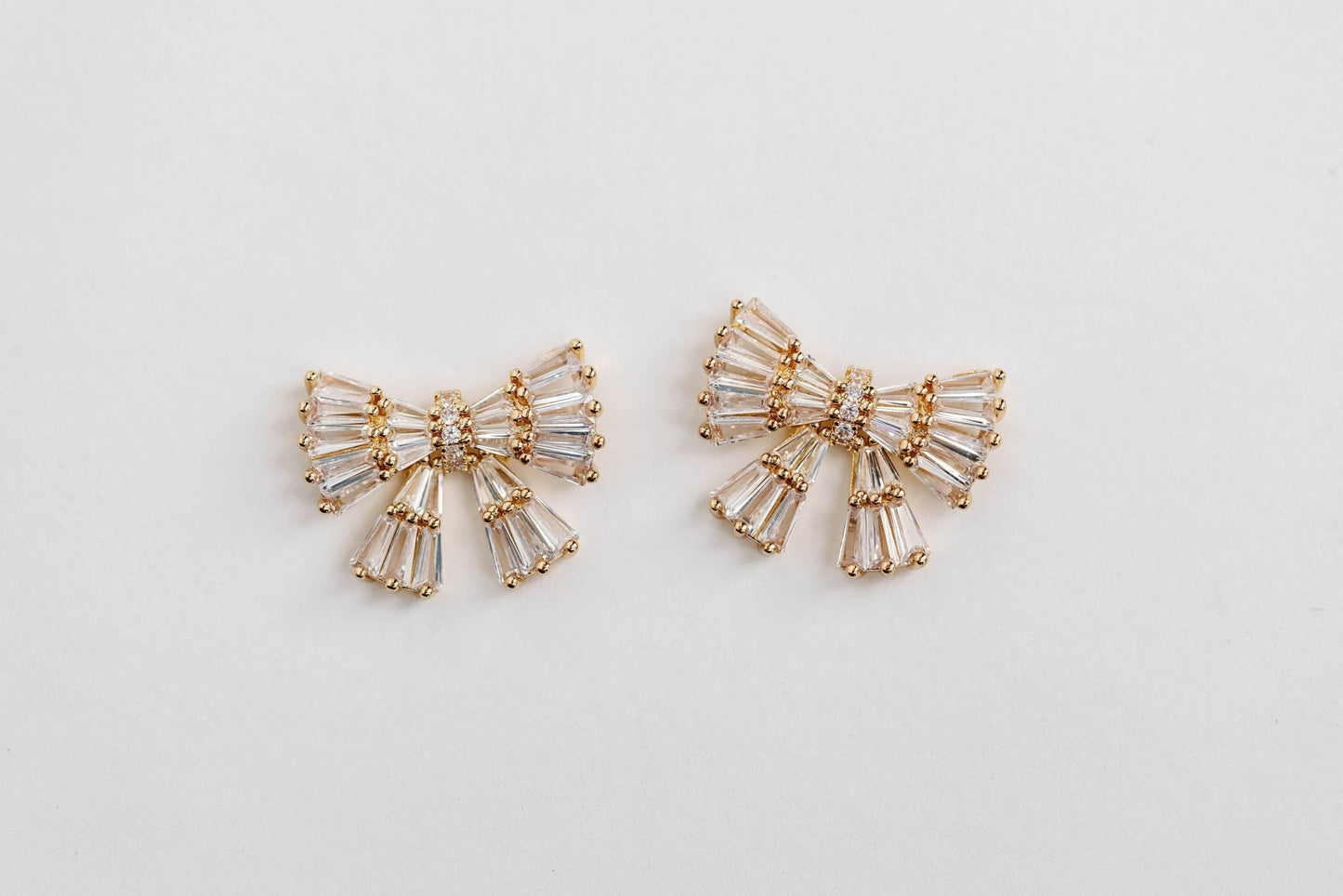 Earrings - Gold Sparkle Bow Earrings - Curated Dry Goods