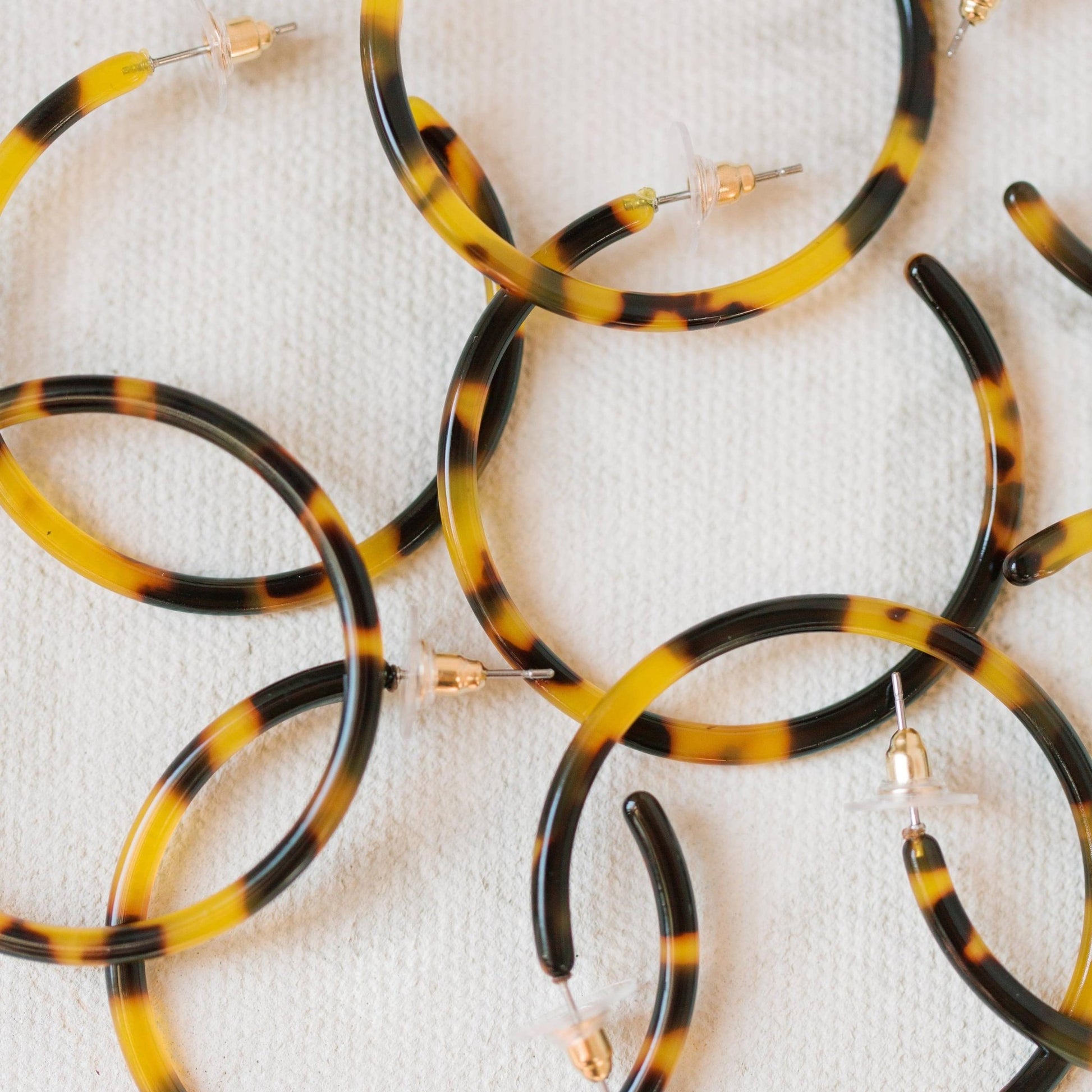 Earrings - Juno Tortoise Hoop Earrings - Curated Dry Goods