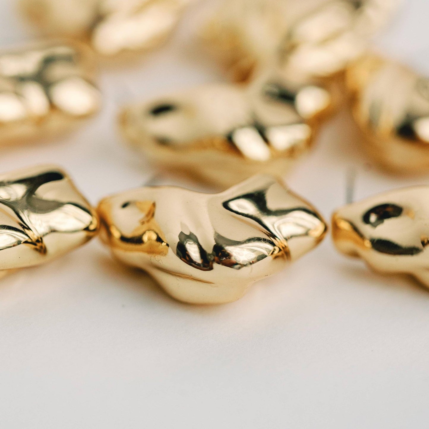 Earrings - Madeira Melted Gold Hoop Earrings - Curated Dry Goods