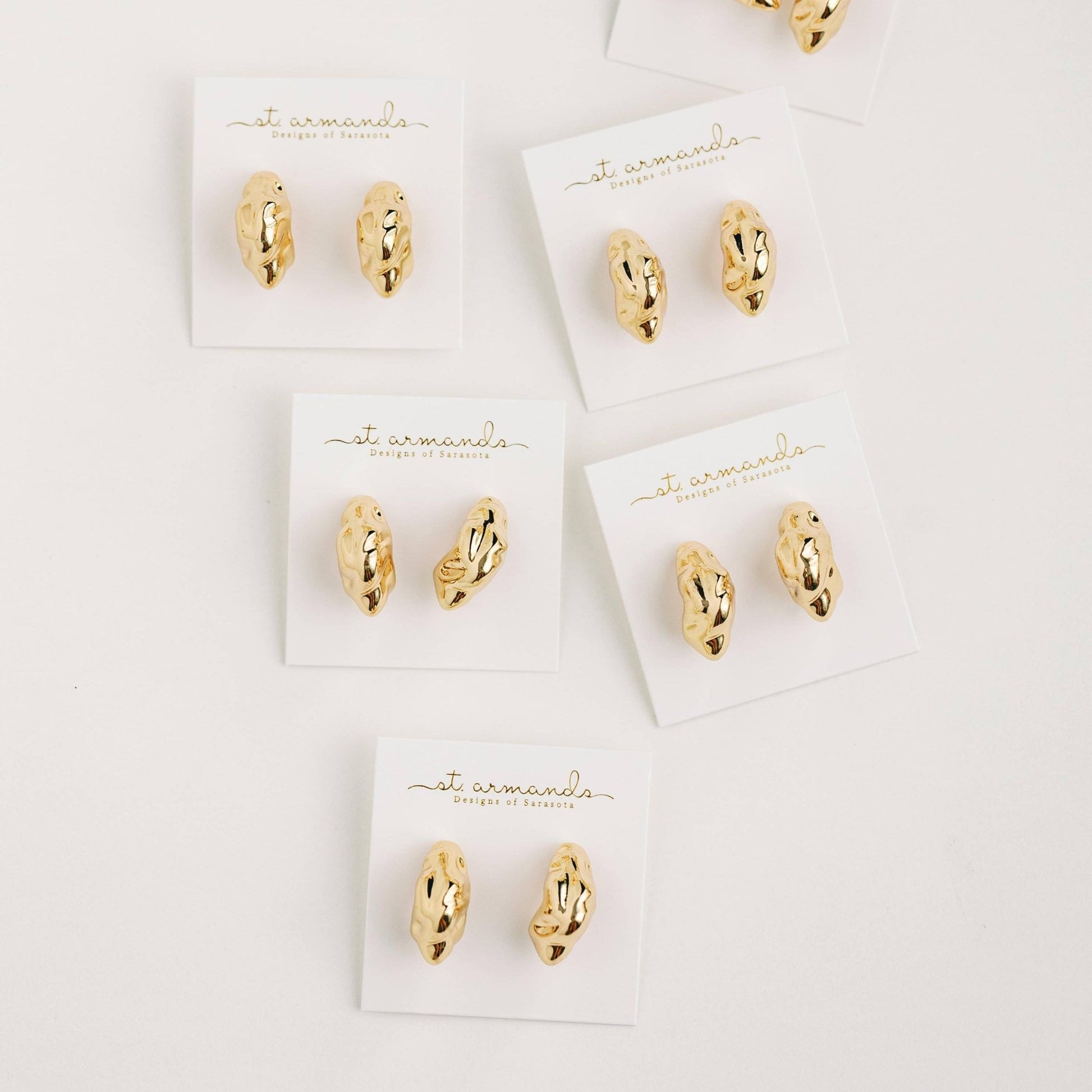 Earrings - Madeira Melted Gold Hoop Earrings - Curated Dry Goods