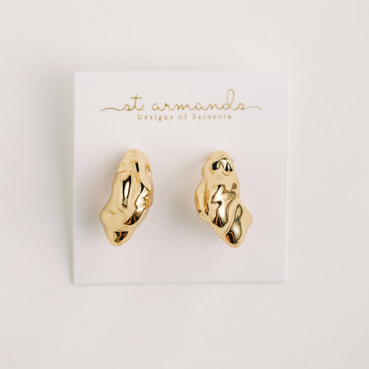 Earrings - Madeira Melted Gold Hoop Earrings - Curated Dry Goods