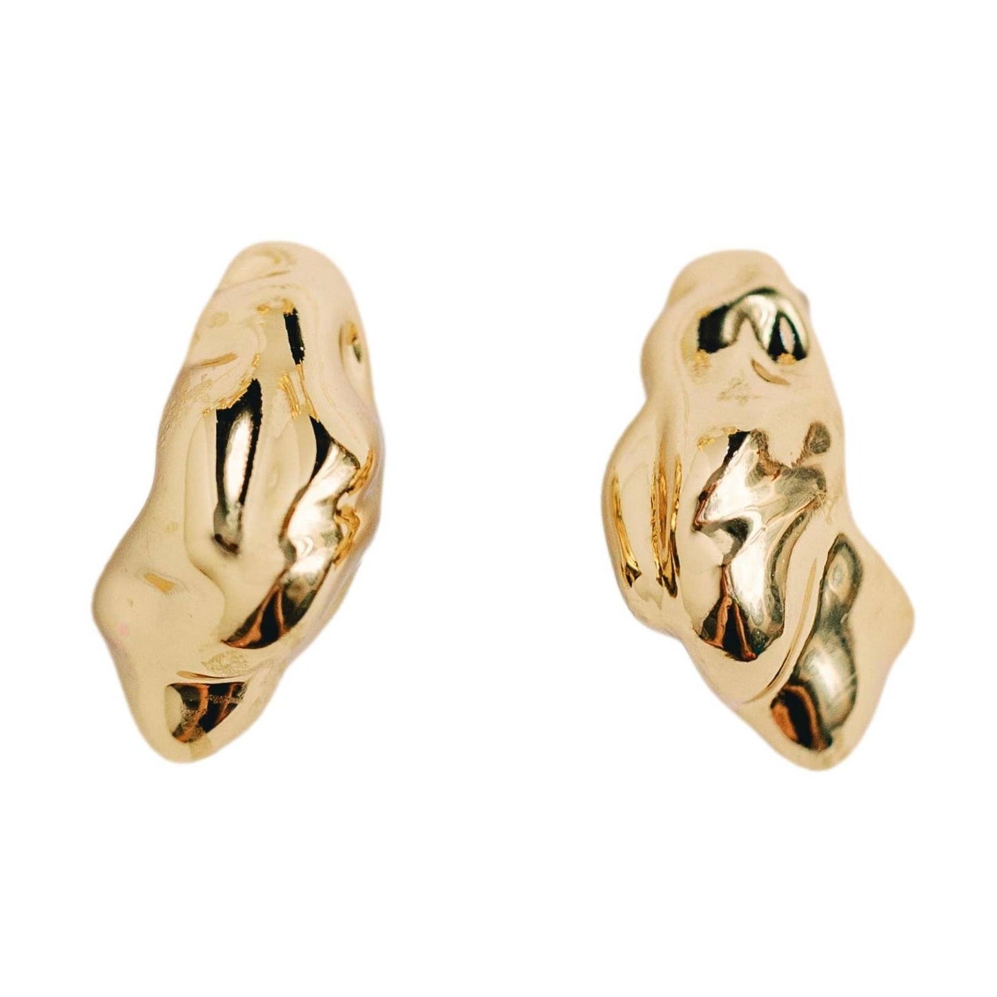 Earrings - Madeira Melted Gold Hoop Earrings - Curated Dry Goods