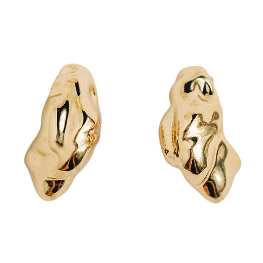 Earrings - Madeira Melted Gold Hoop Earrings - Curated Dry Goods
