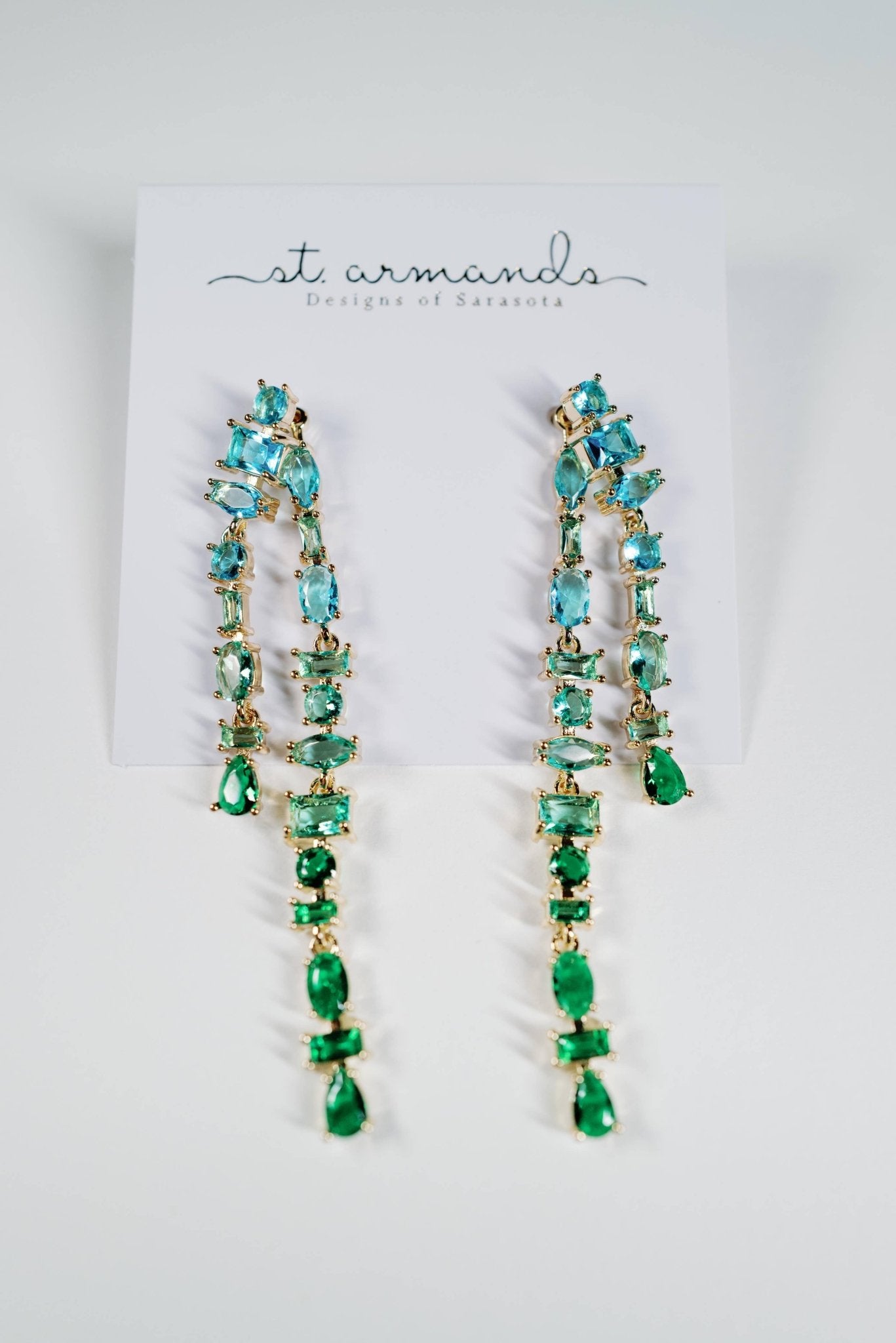 Earrings - Madison Turquoise and Green Ombre Earrings - Curated Dry Goods