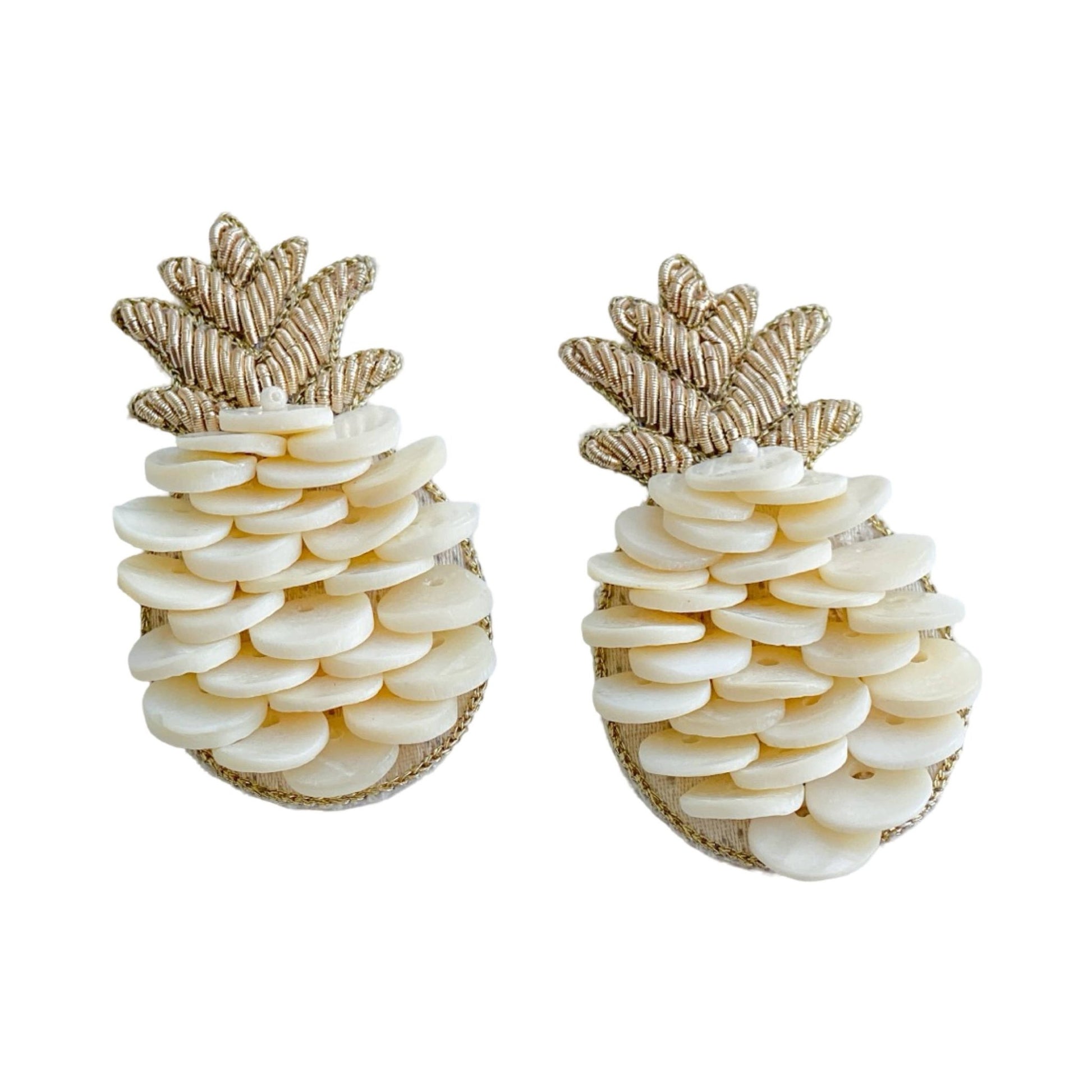 Earrings - Maui Pineapple Seashell Earrings - Curated Dry Goods