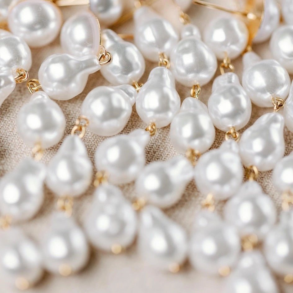 Earrings - Natural Pearl Statement Drop Earrings - Curated Dry Goods
