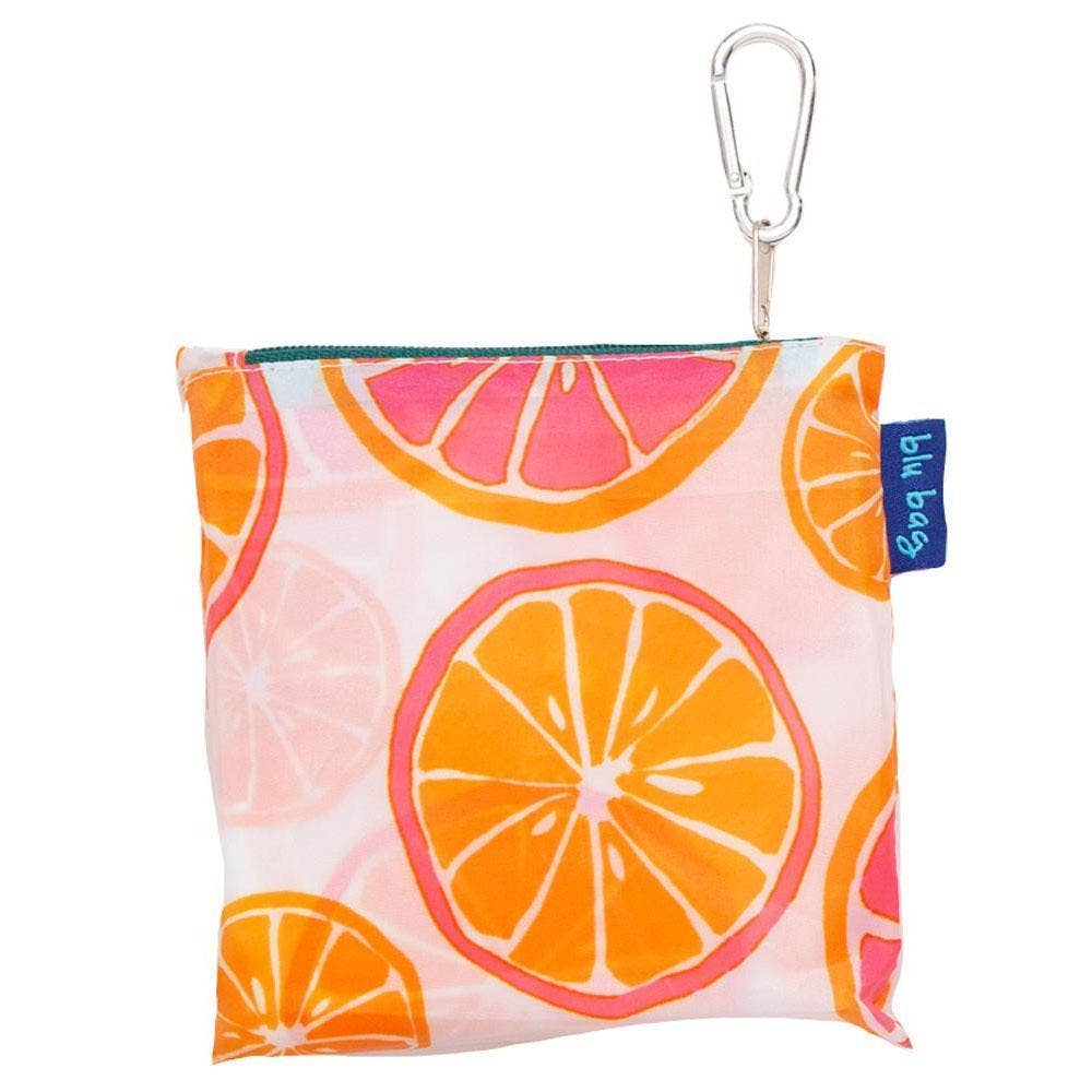 Bags - Orange Print Reusable Shopper Tote - Curated Dry Goods