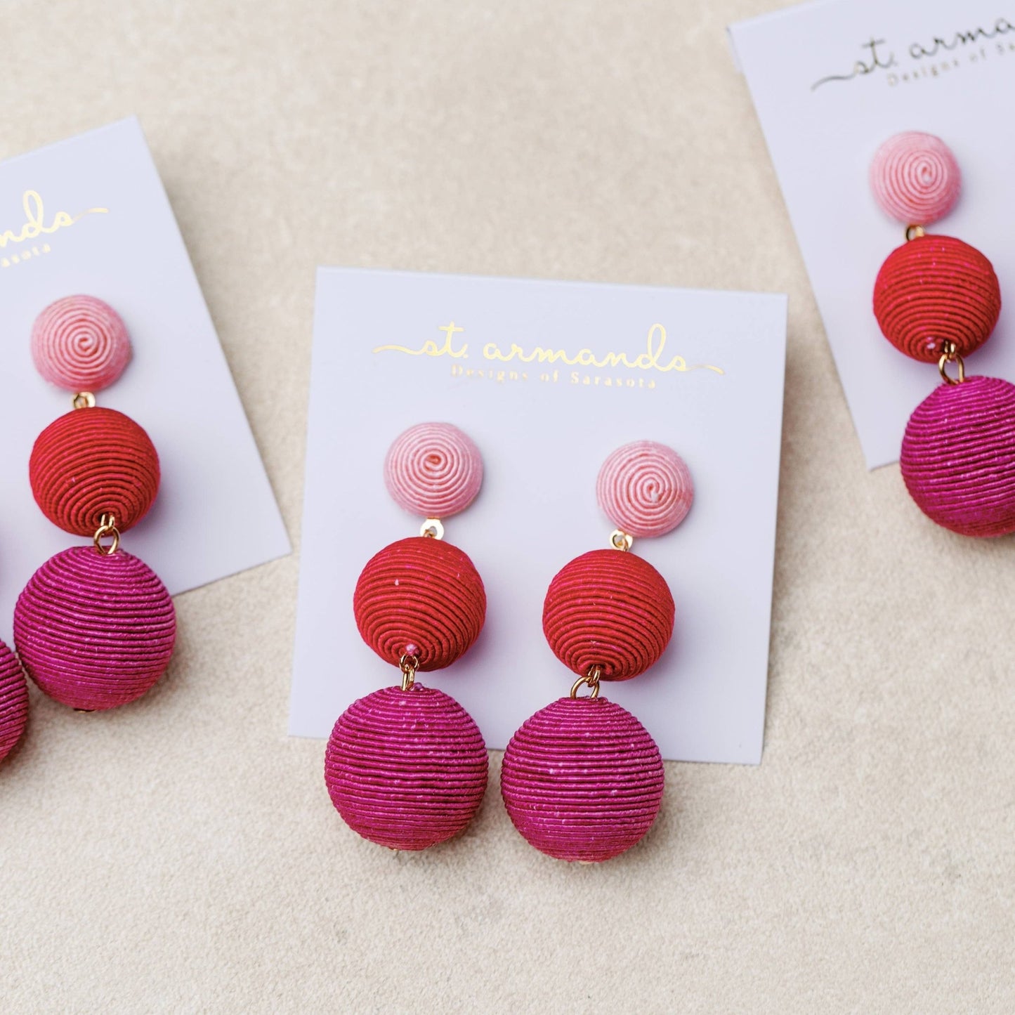 Earrings - Riviera Pink Ombre Earrings - Curated Dry Goods