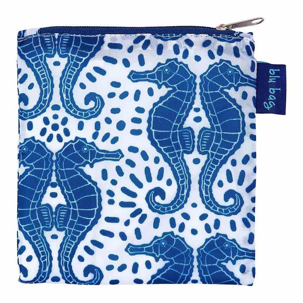 Bags - Seahorse Print Reusable Shopper Tote - Curated Dry Goods