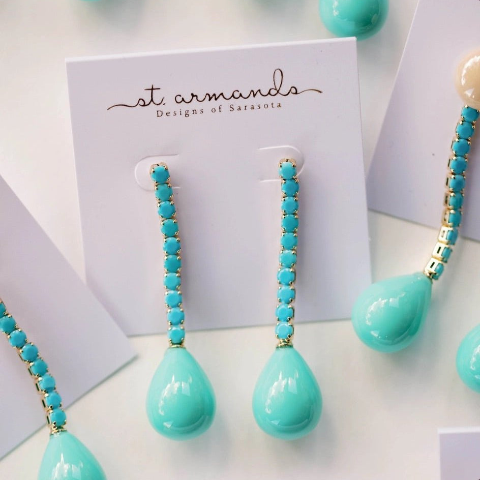 Earrings - Turquoise Bead Drop Earrings - Curated Dry Goods