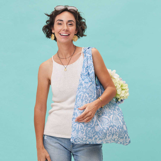 Bags - Under the Sea Print Reusable Shopper Tote - Curated Dry Goods