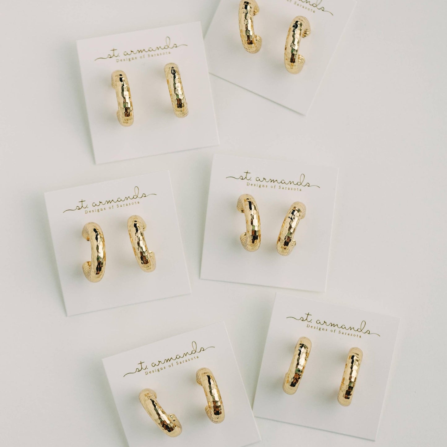 Earrings - Vero Hammered Gold Hoop Earrings - Curated Dry Goods