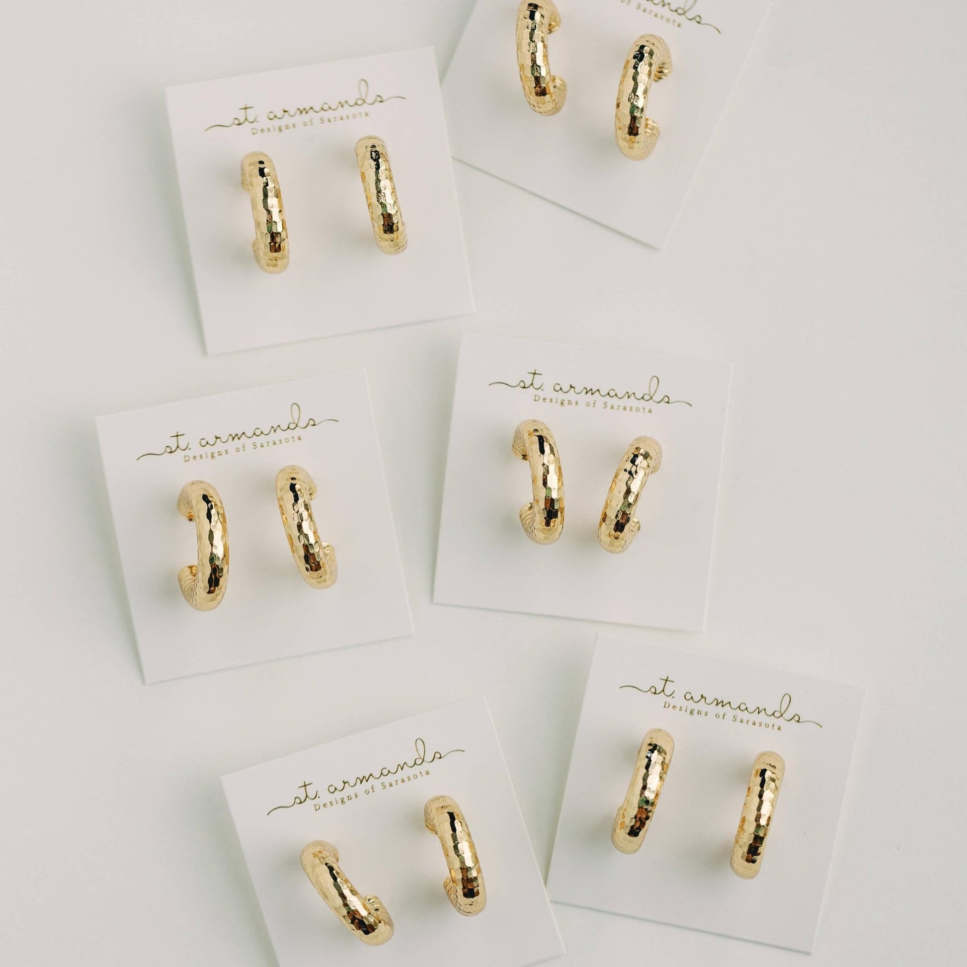 Earrings - Vero Hammered Gold Hoop Earrings - Curated Dry Goods