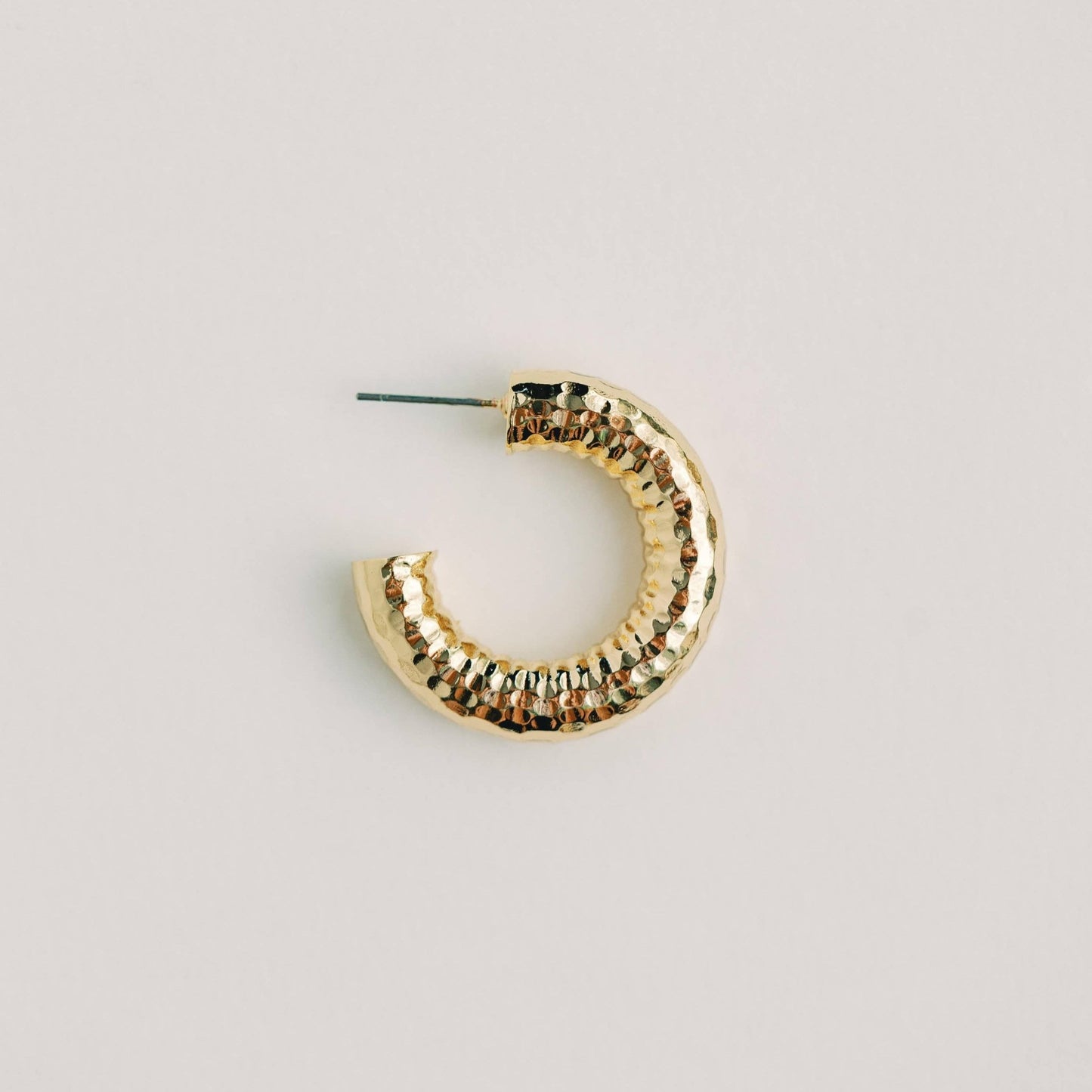 Earrings - Vero Hammered Gold Hoop Earrings - Curated Dry Goods