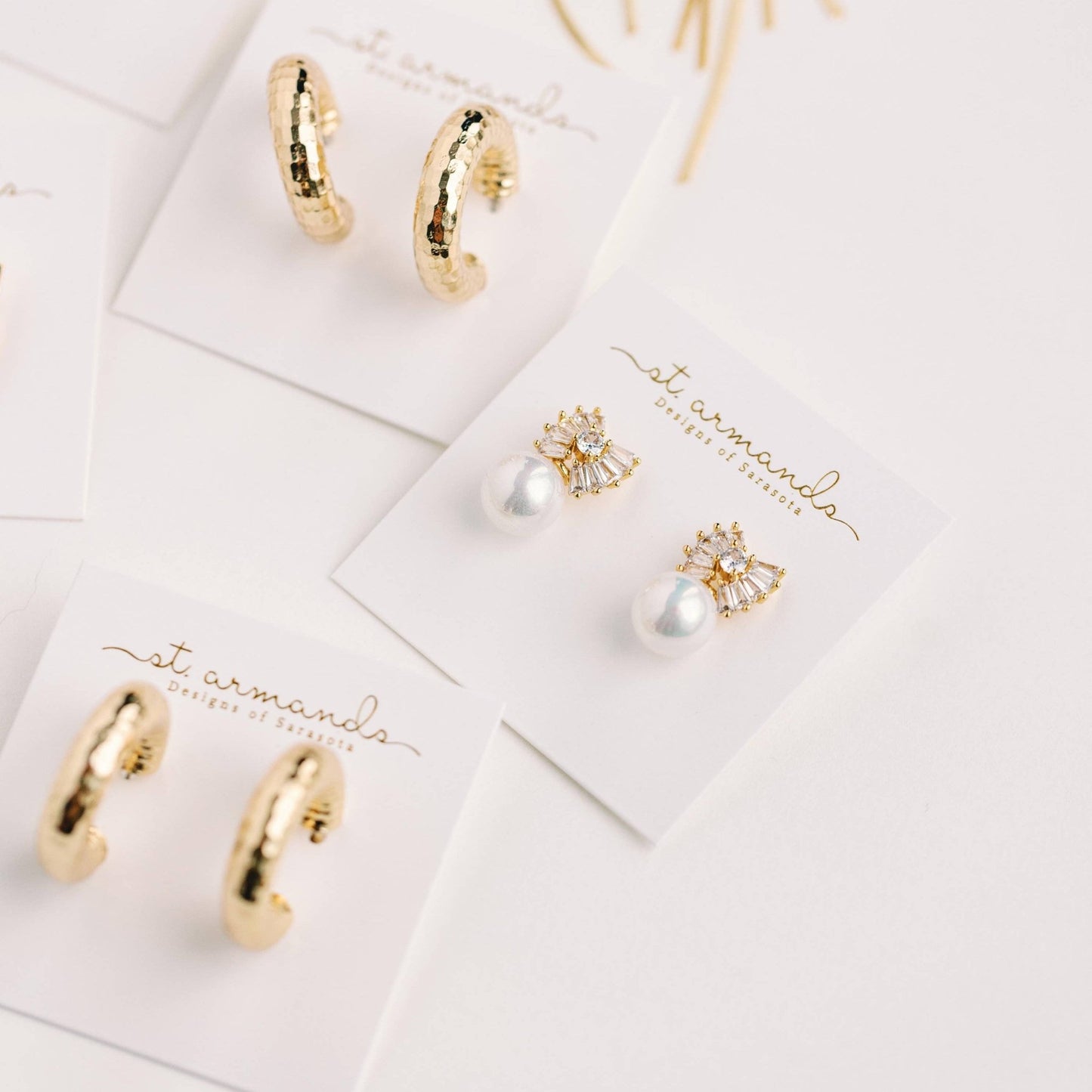 Earrings - Vero Hammered Gold Hoop Earrings - Curated Dry Goods