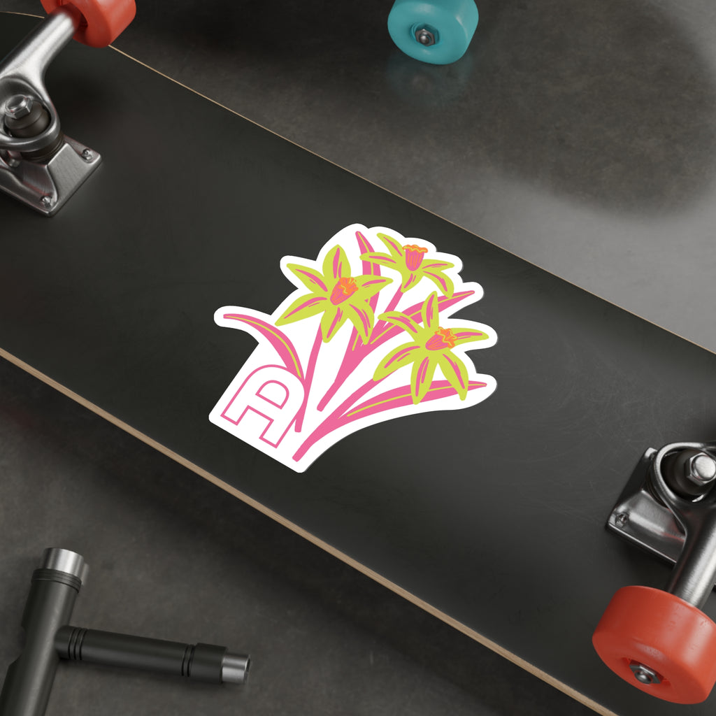 March birthday sticker on the underside of a skateboard