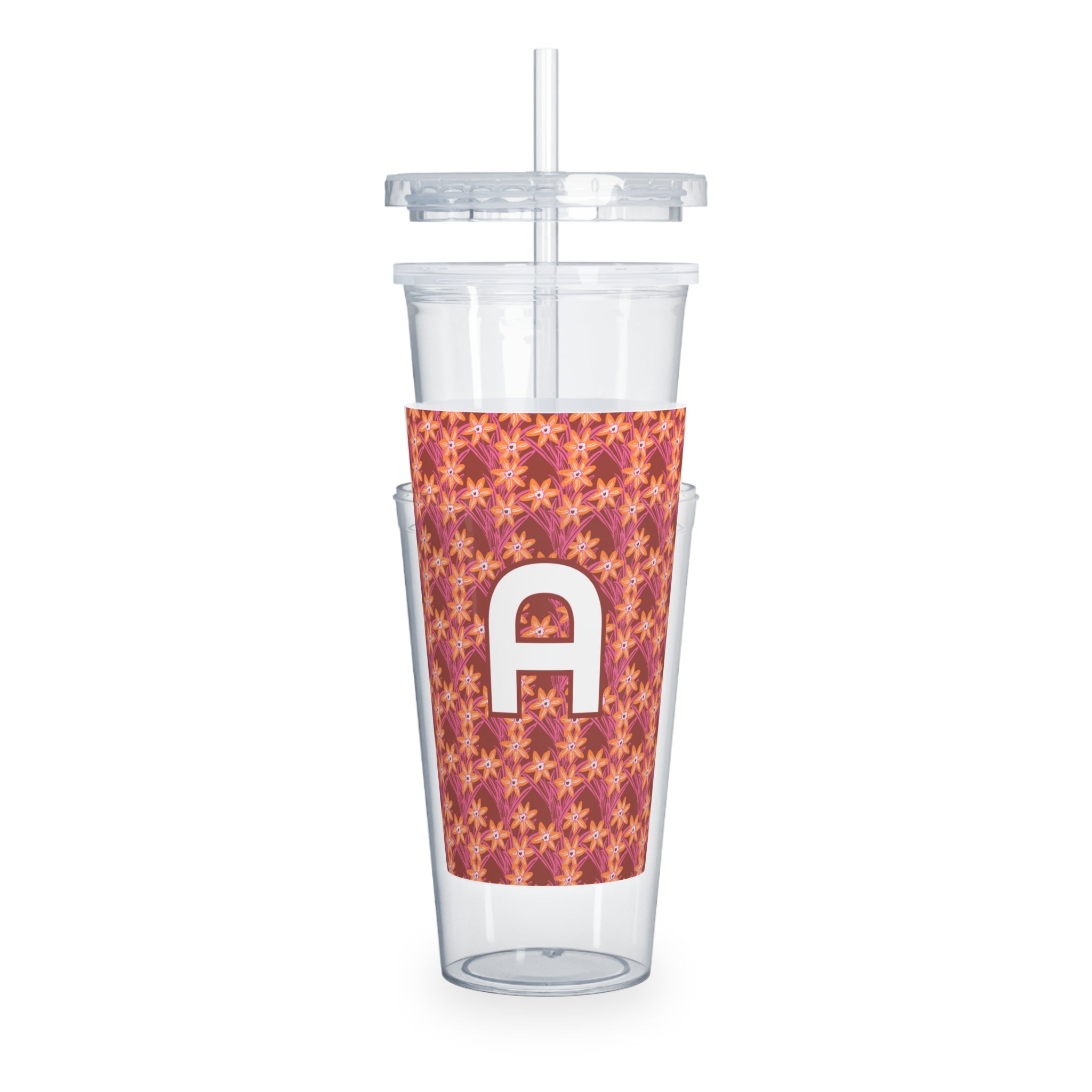 December Birthday Flower Personalized Plastic Tumbler with Straw