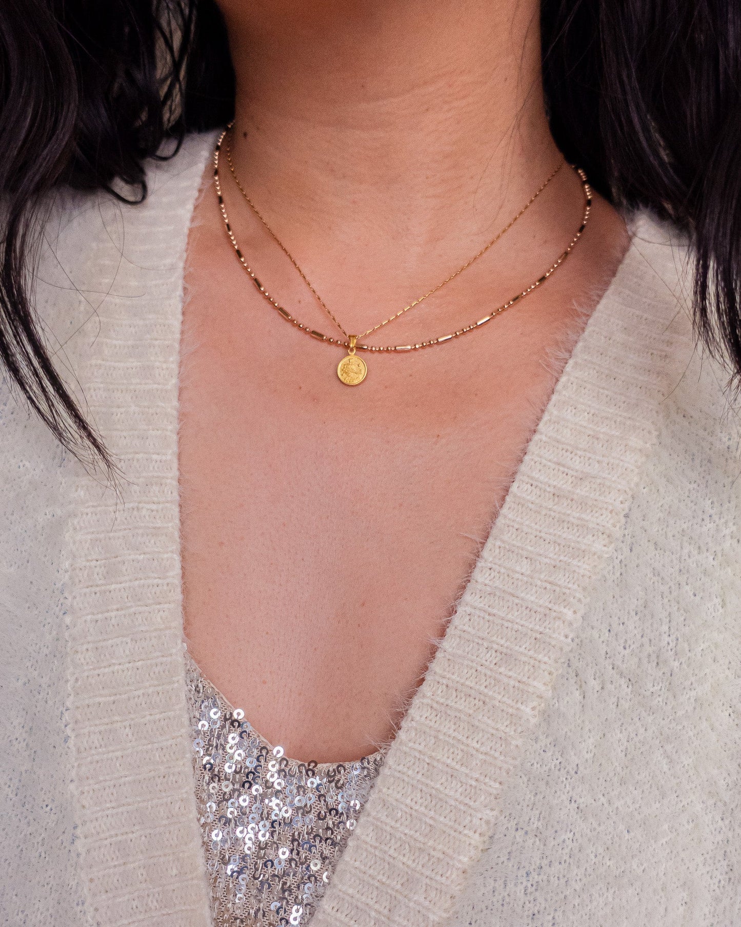 Necklace - 18K Gold Fill Gravitational Waves Necklace - Curated Dry Goods