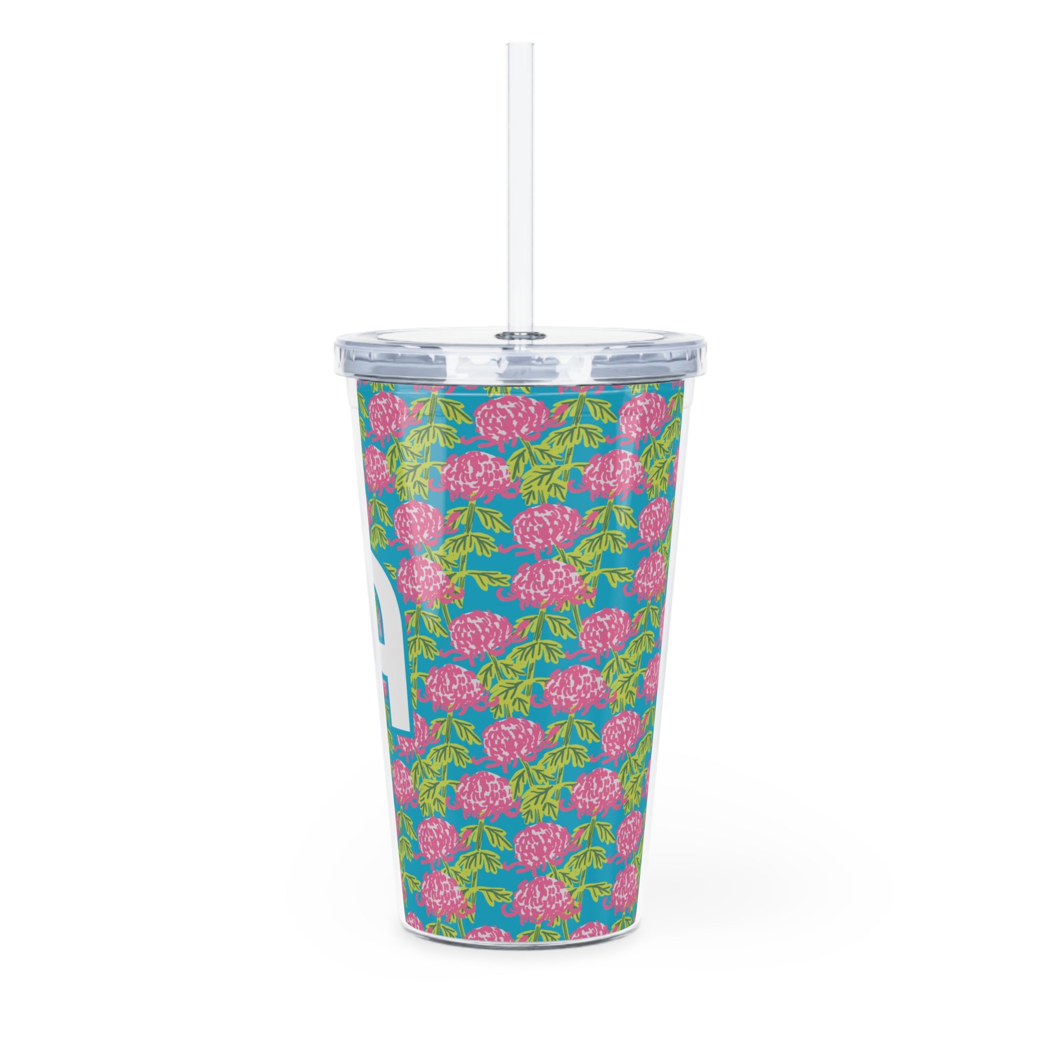 November Birthday Flower Personalized Plastic Tumbler with Straw