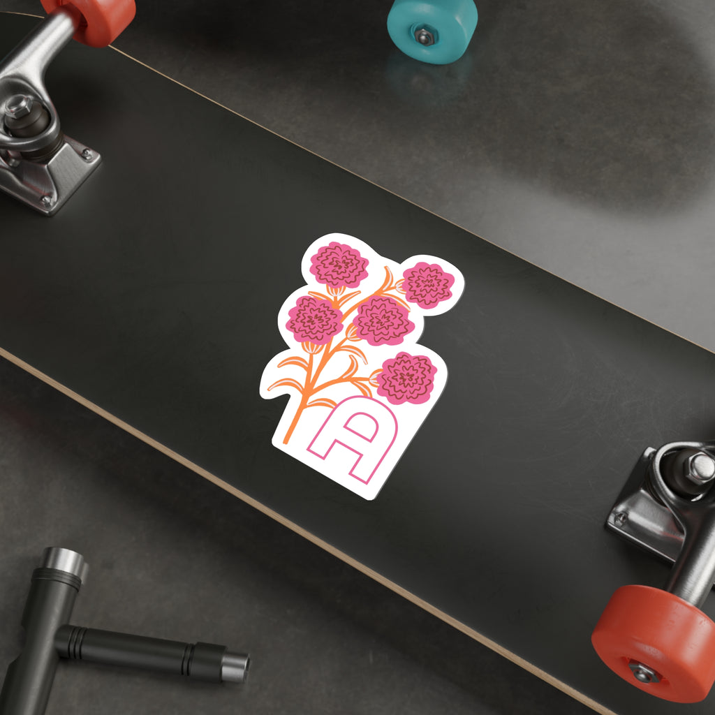 January birthday sticker on the underside of a skateboard