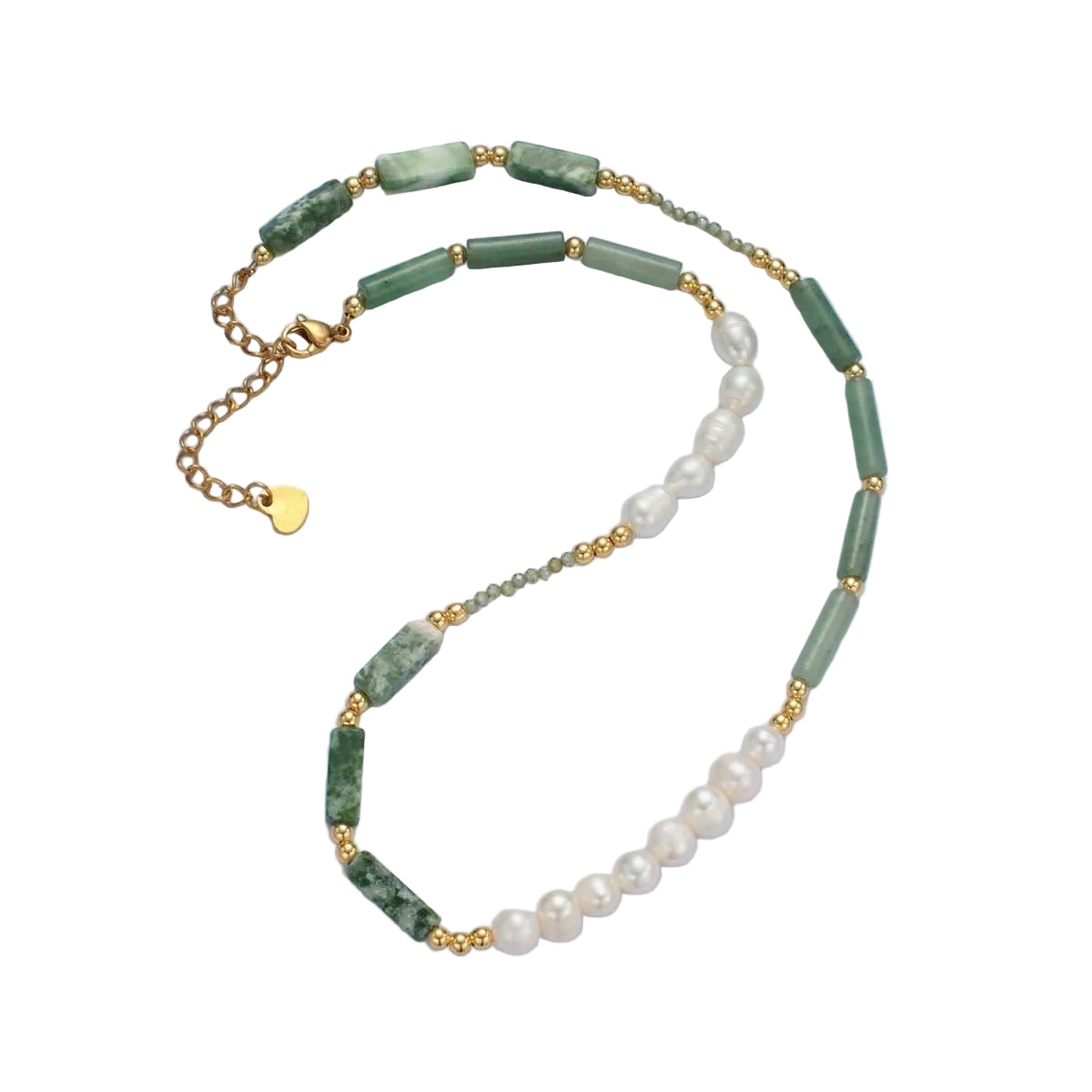 Amelia Jade and Freshwater Pearl Beaded Necklace