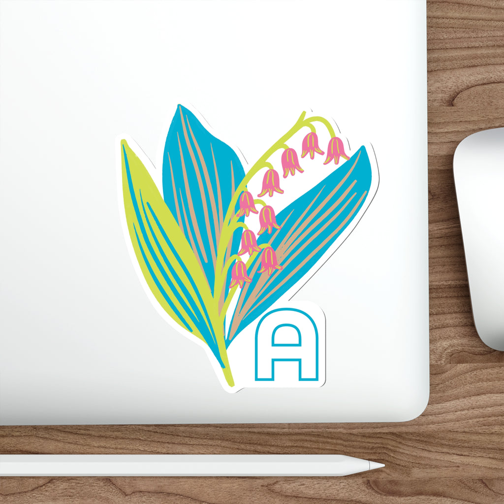 May birthday sticker on a laptop