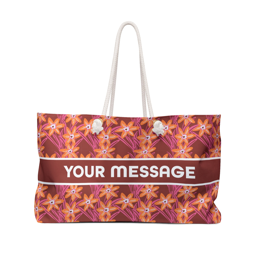 December Narcissus birthday flower print on a personalized tote bag