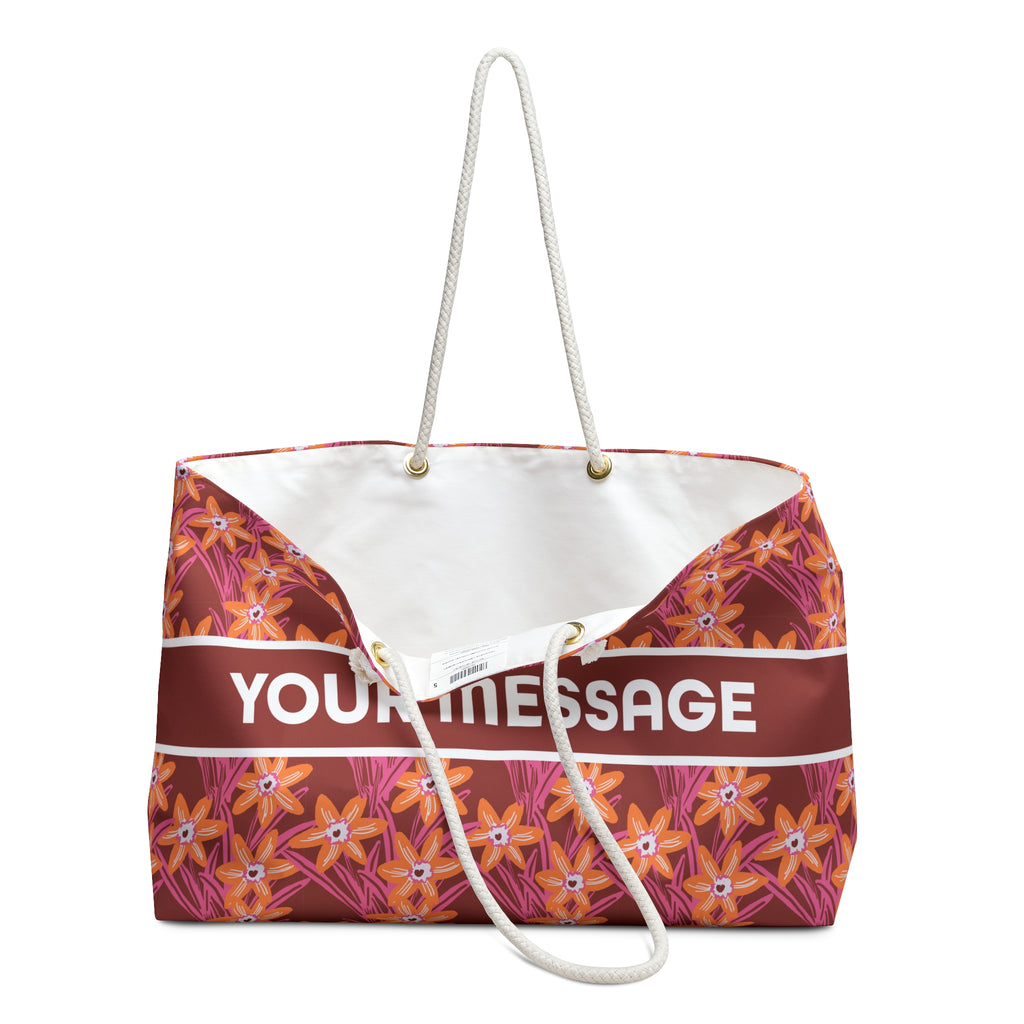 December Narcissus birthday flower print on a personalized tote bag
