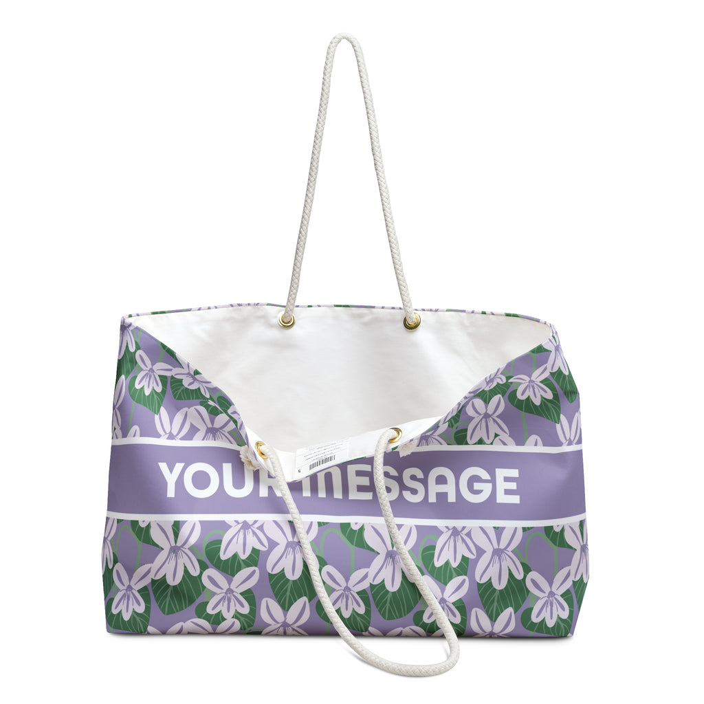 February birthday flower violet floral print personalized tote bag