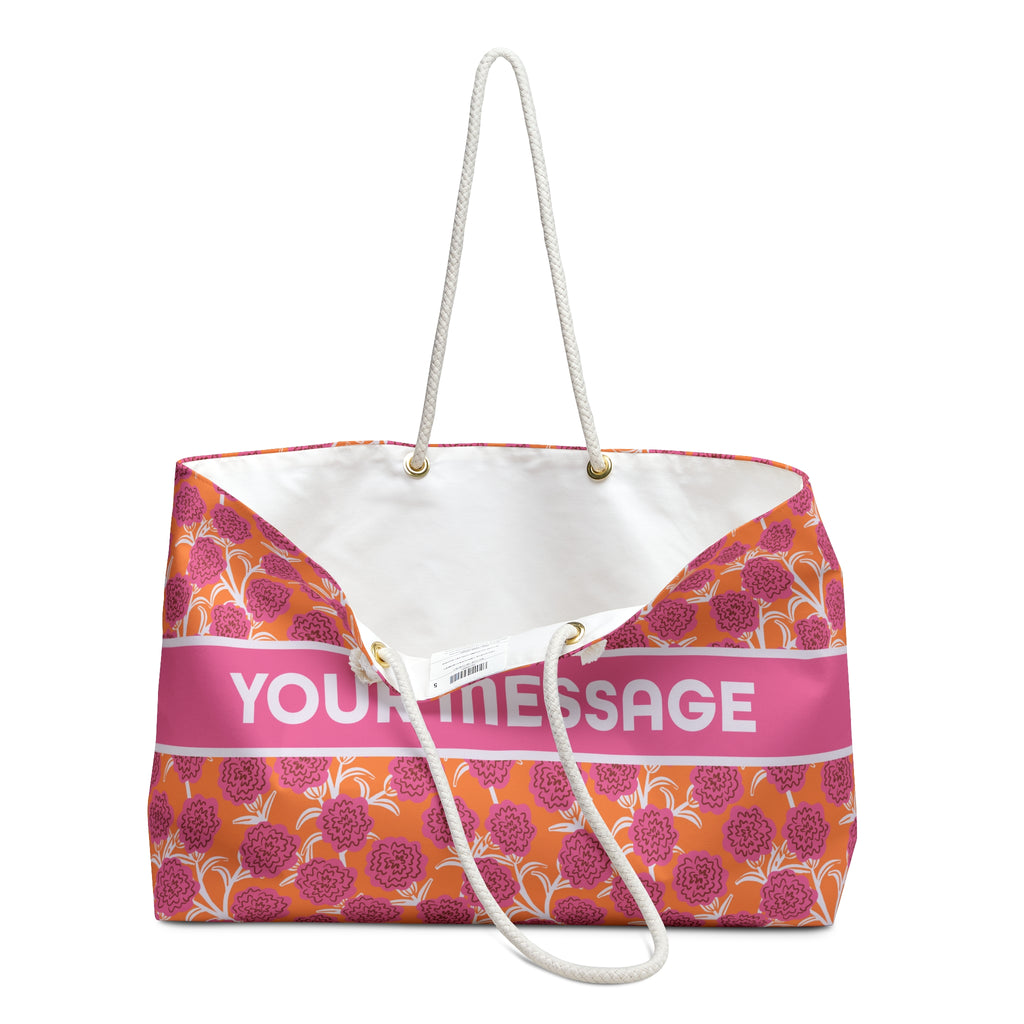January birthday flower carnation print on a personalized tote bag