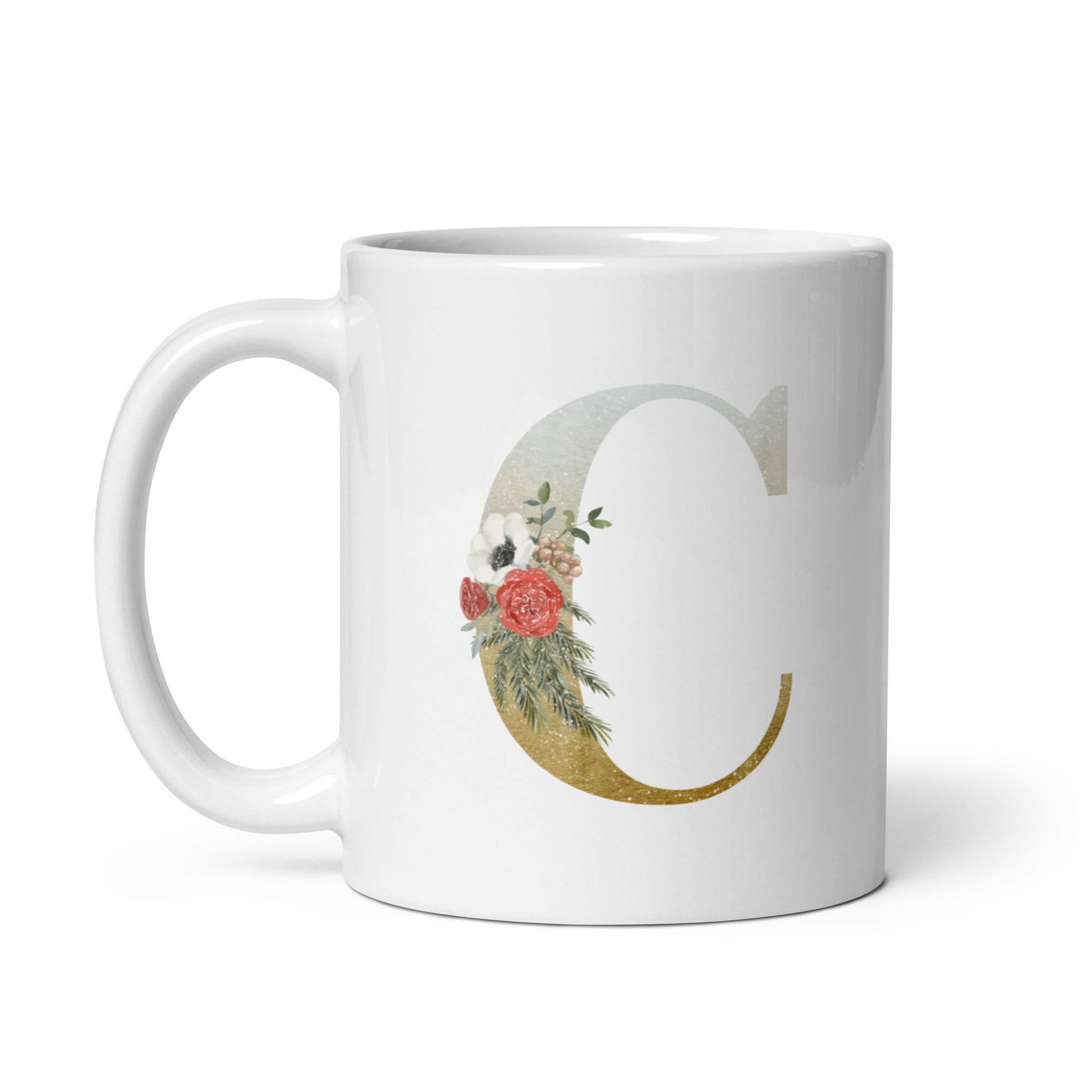 Custom Initial Christmas Mug
