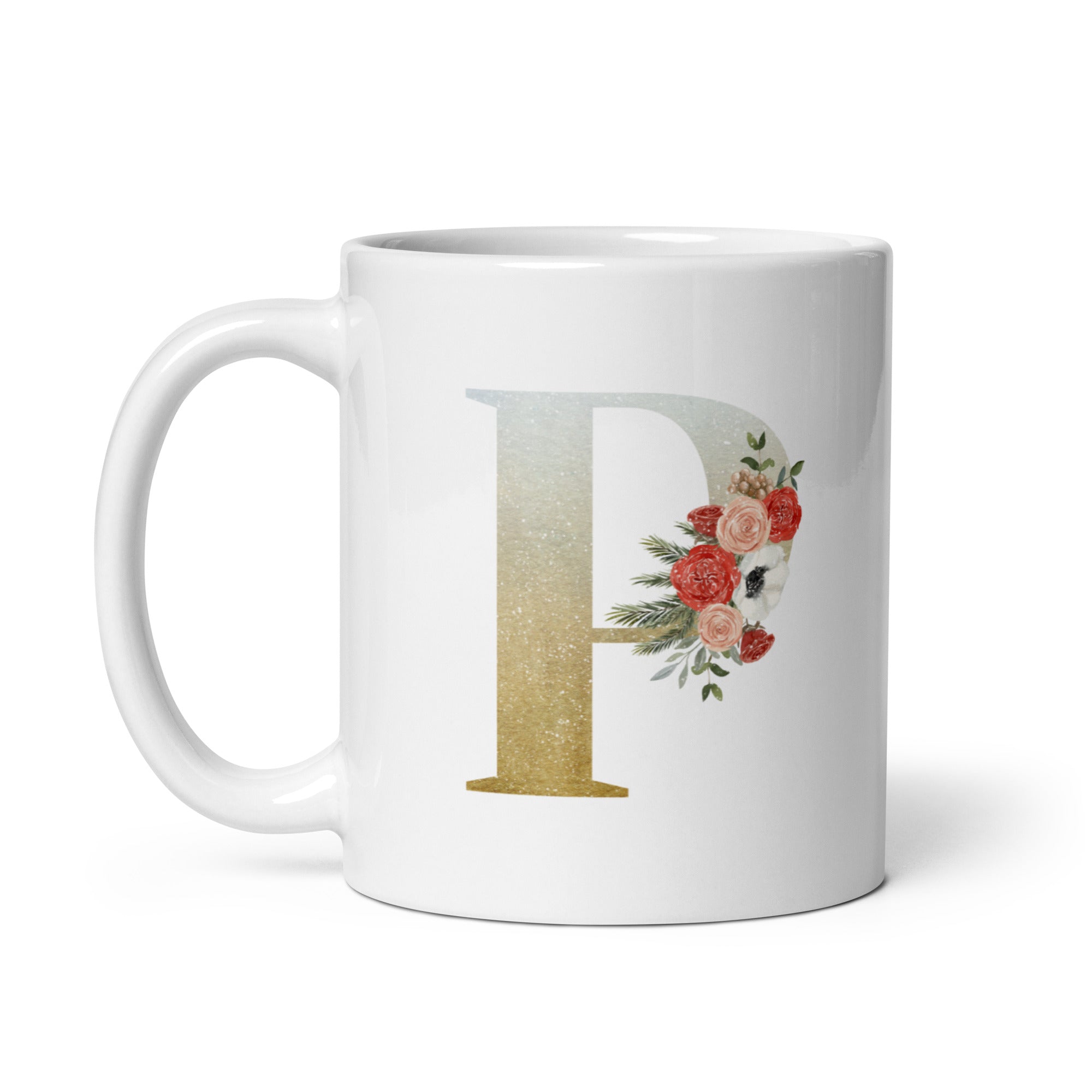 Custom Initial Christmas Mug