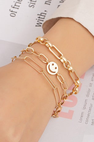 Smiley Face Bracelet Set of 3