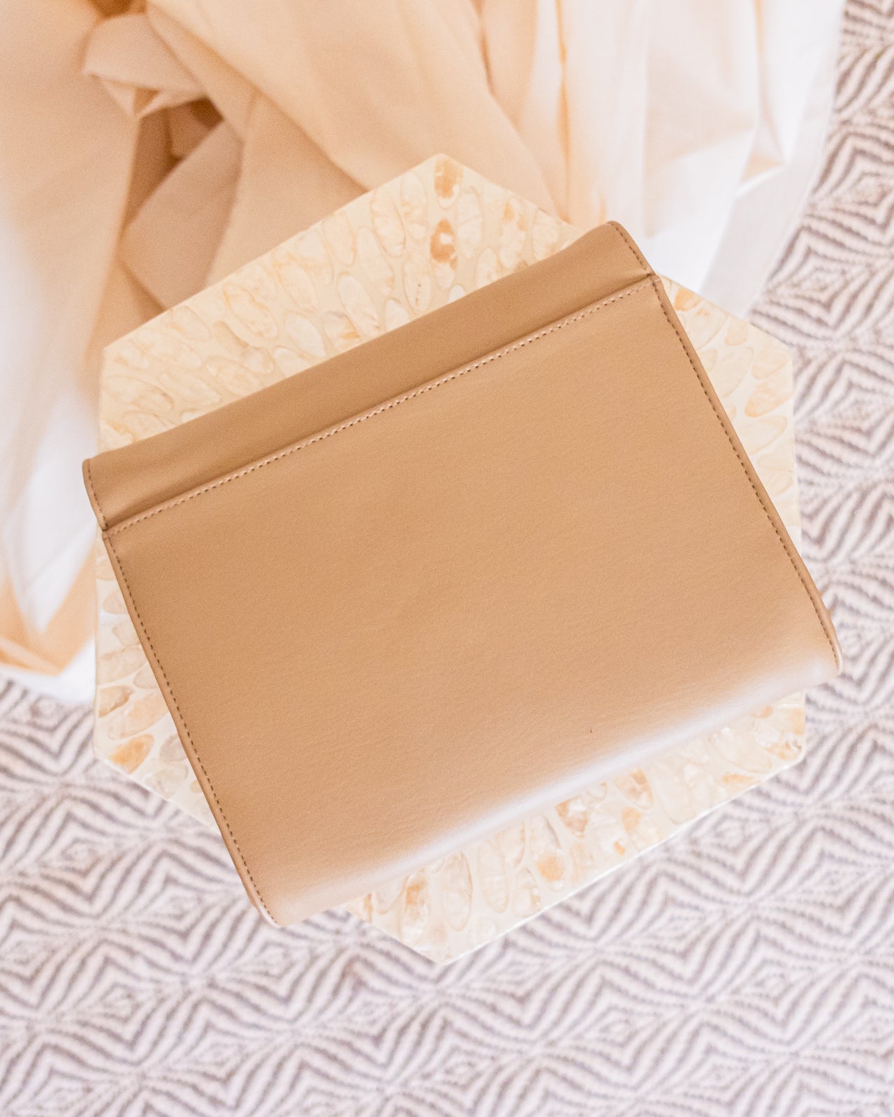 Gingerbread Vintage Clutch with Gold Detail