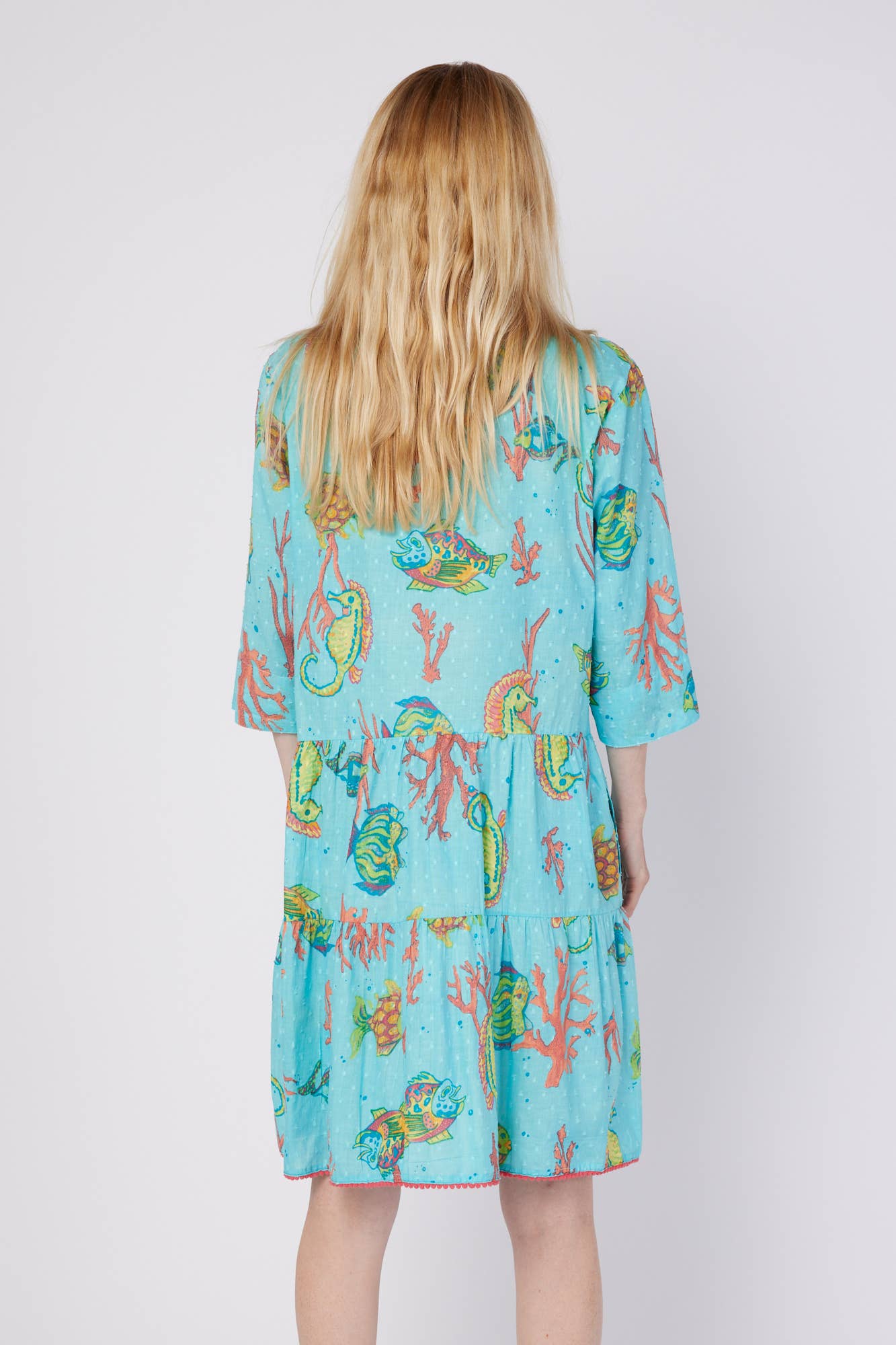 Dress - Alcee Sea Life and Coral Print Dress - Curated Dry Goods