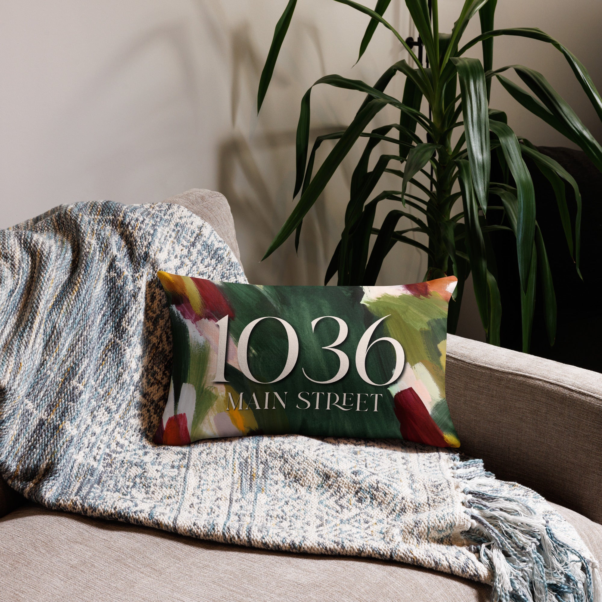 Custom Pillow in Evergreen Abstract