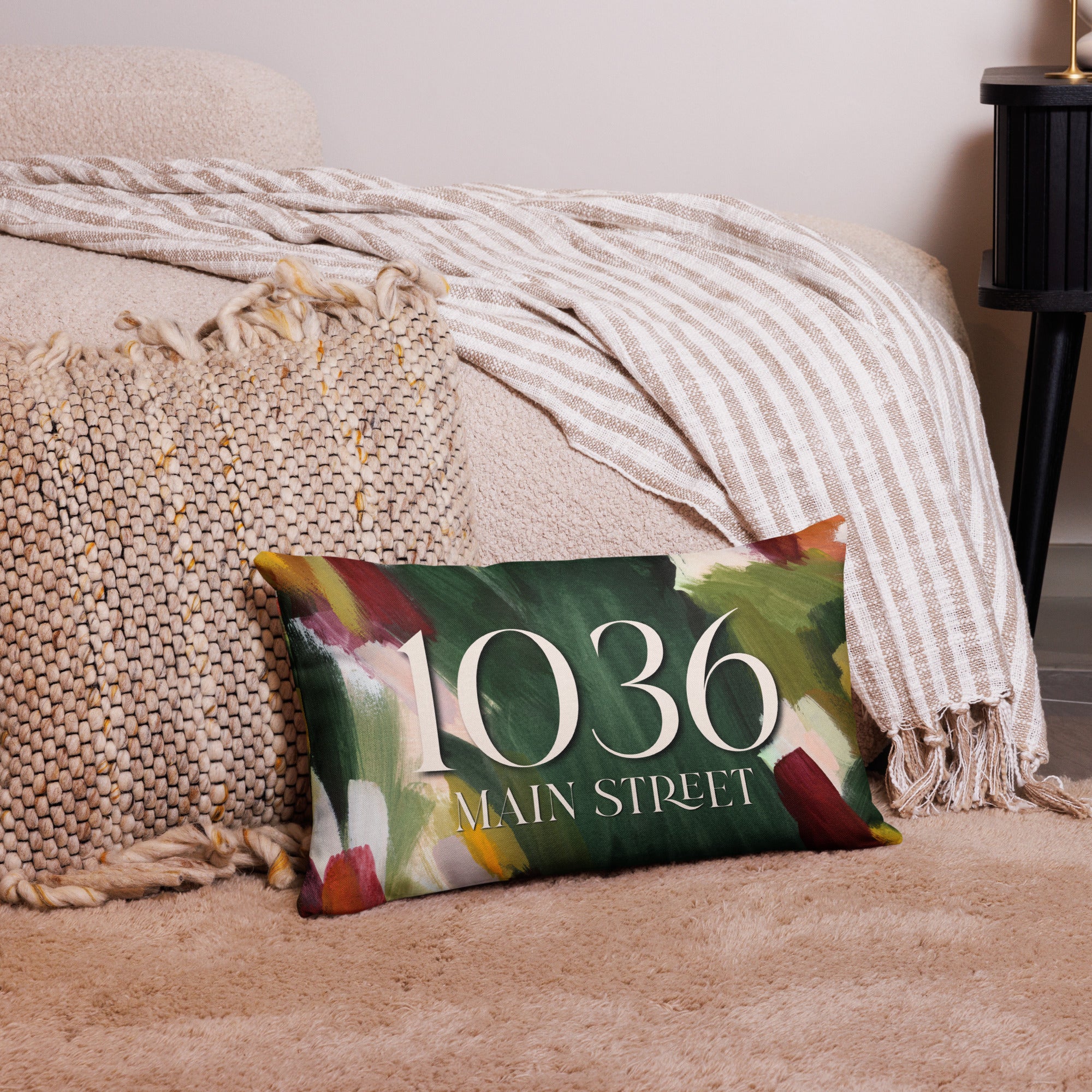 Custom Pillow in Evergreen Abstract