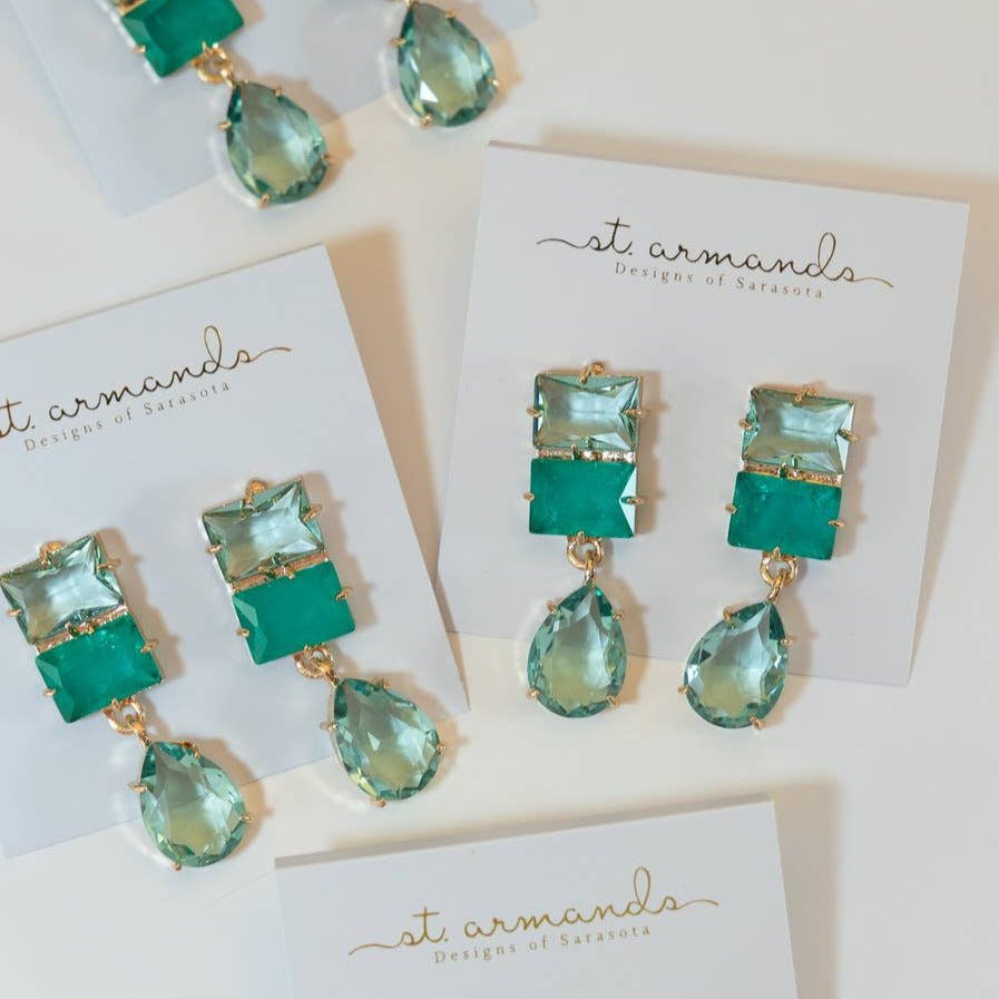 Earrings - Amalfi Turquoise Gem Drop Earrings - Curated Dry Goods