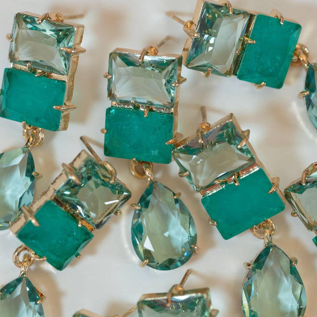 Earrings - Amalfi Turquoise Gem Drop Earrings - Curated Dry Goods