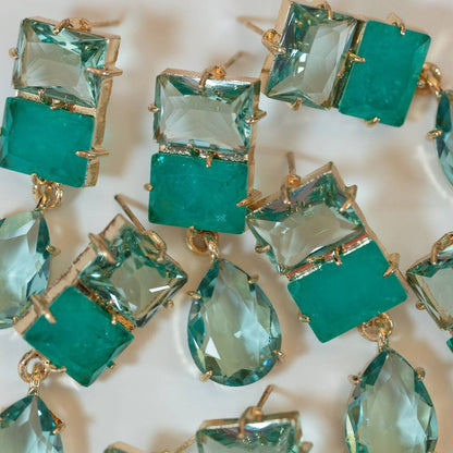 Earrings - Amalfi Turquoise Gem Drop Earrings - Curated Dry Goods